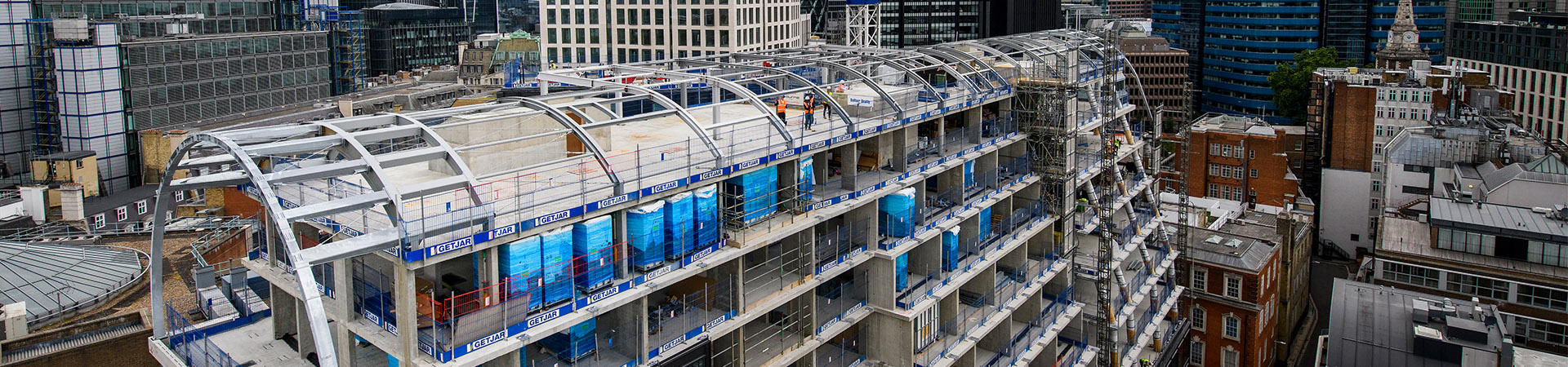 Curved steel roof, Vine St  London